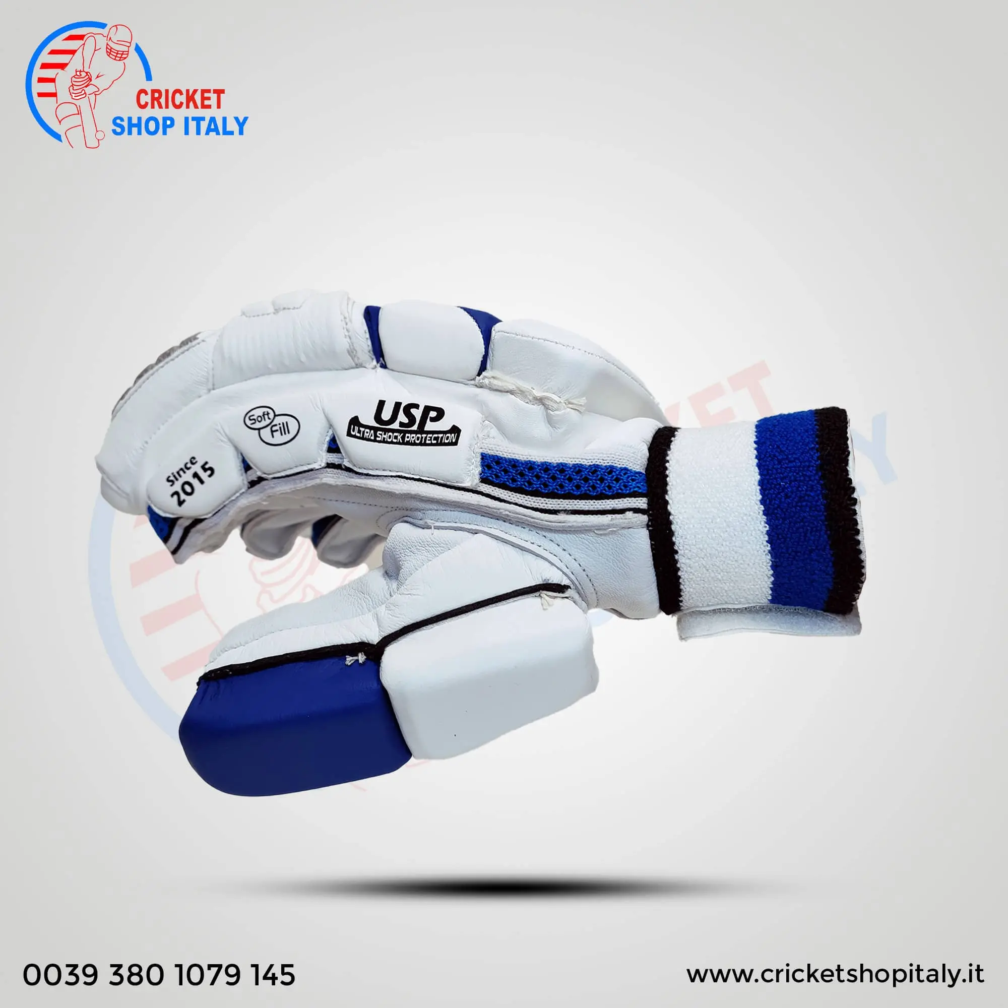DS D 1.0 White/Blu Batting Gloves Adult - Image 4