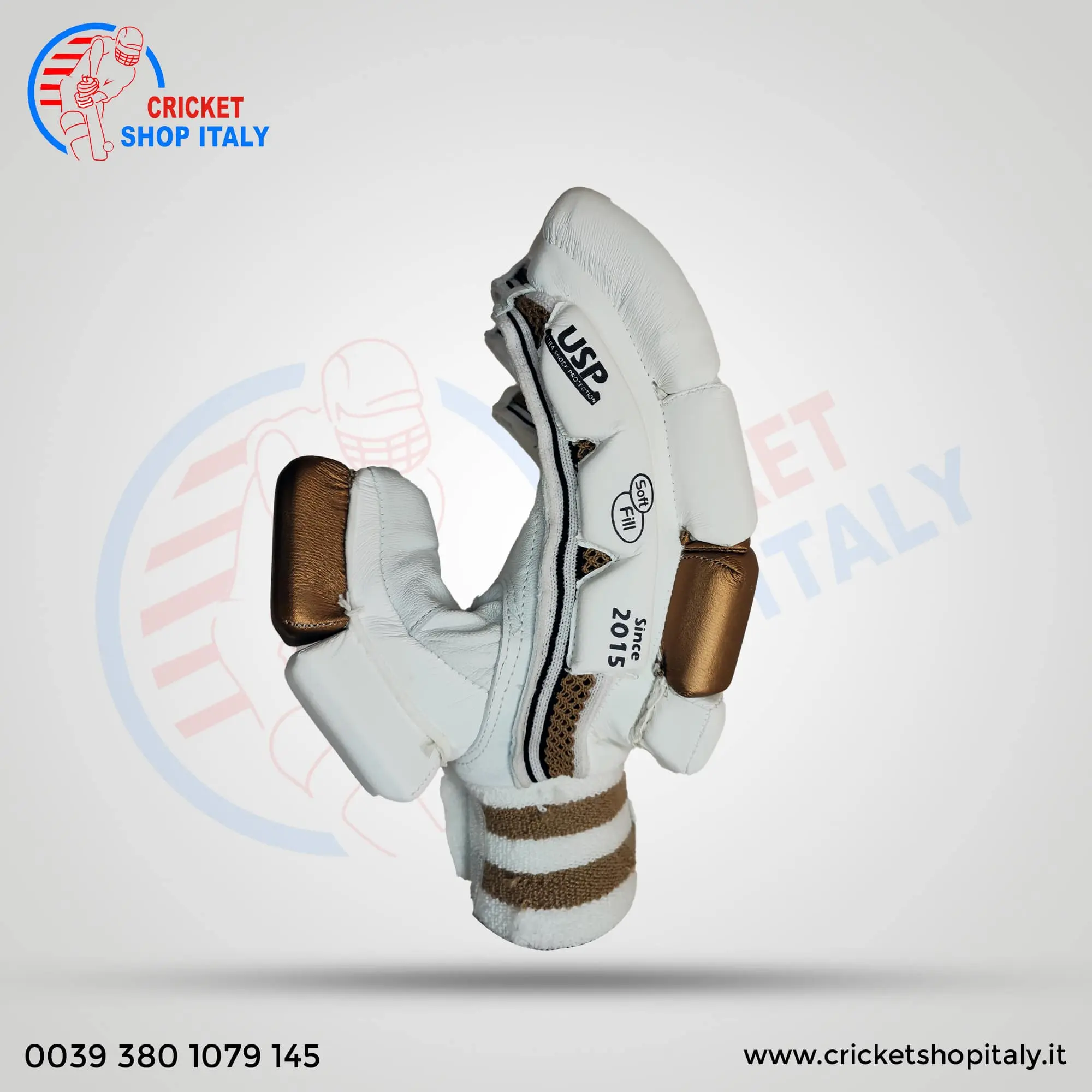 DS D 1.0 White/Gold Batting Gloves Youth - Image 4